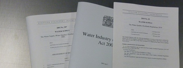 Picture of a paper copy of the Water Regulations