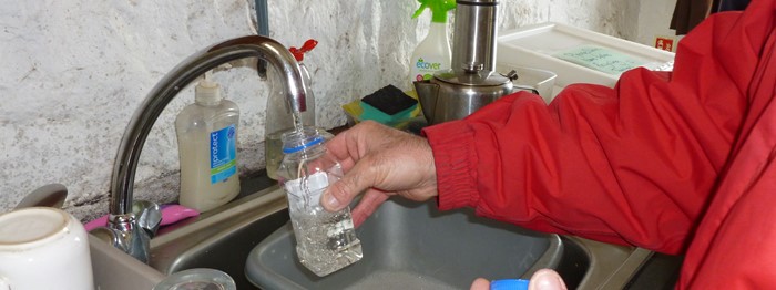 Taking a water sample