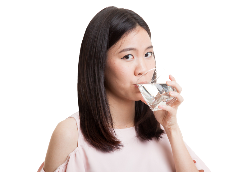 Girl drinking a glass of water