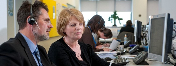 Staff at a call centre